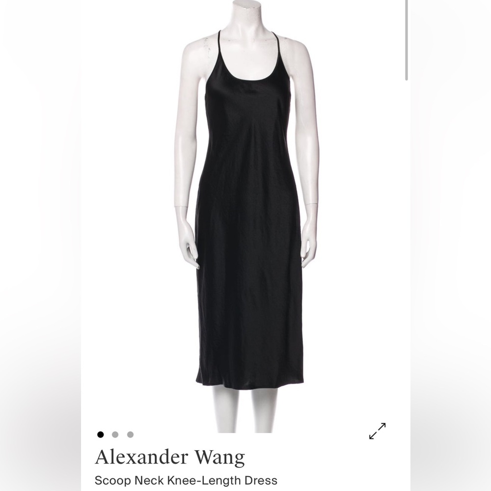 Alexander Wang Black Silk Racerback Midi Dress